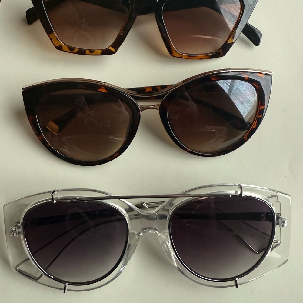 Stylish Women's Sunglasses Set - Multi Brown, and Clear